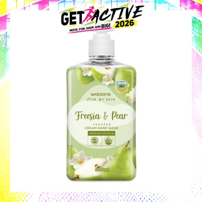 WATSONS - Freesia & Pear Scented Cream Hand Wash (Softening & Moisturising, Dermatologically Tested) 500ml image