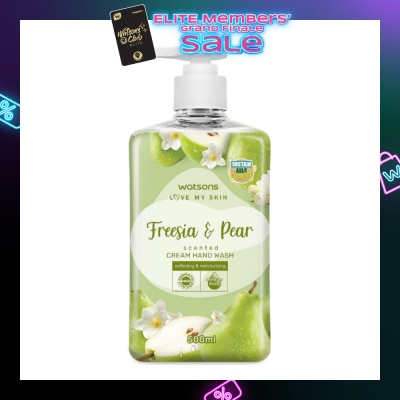 WATSONS Freesia & Pear Scented Cream Hand Wash (Softening & Moisturising, Dermatologically Tested) 500ml