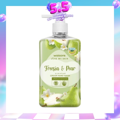 WATSONS - Freesia & Pear Scented Cream Hand Wash (Softening & Moisturising, Dermatologically Tested) 500ml