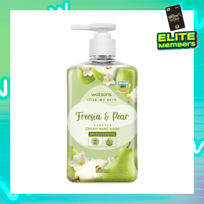 WATSONS Freesia & Pear Scented Cream Hand Wash (Softening & Moisturising, Dermatologically Tested) 500ml
