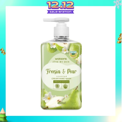 WATSONS Freesia & Pear Scented Cream Hand Wash (Softening & Moisturising, Dermatologically Tested) 500ml