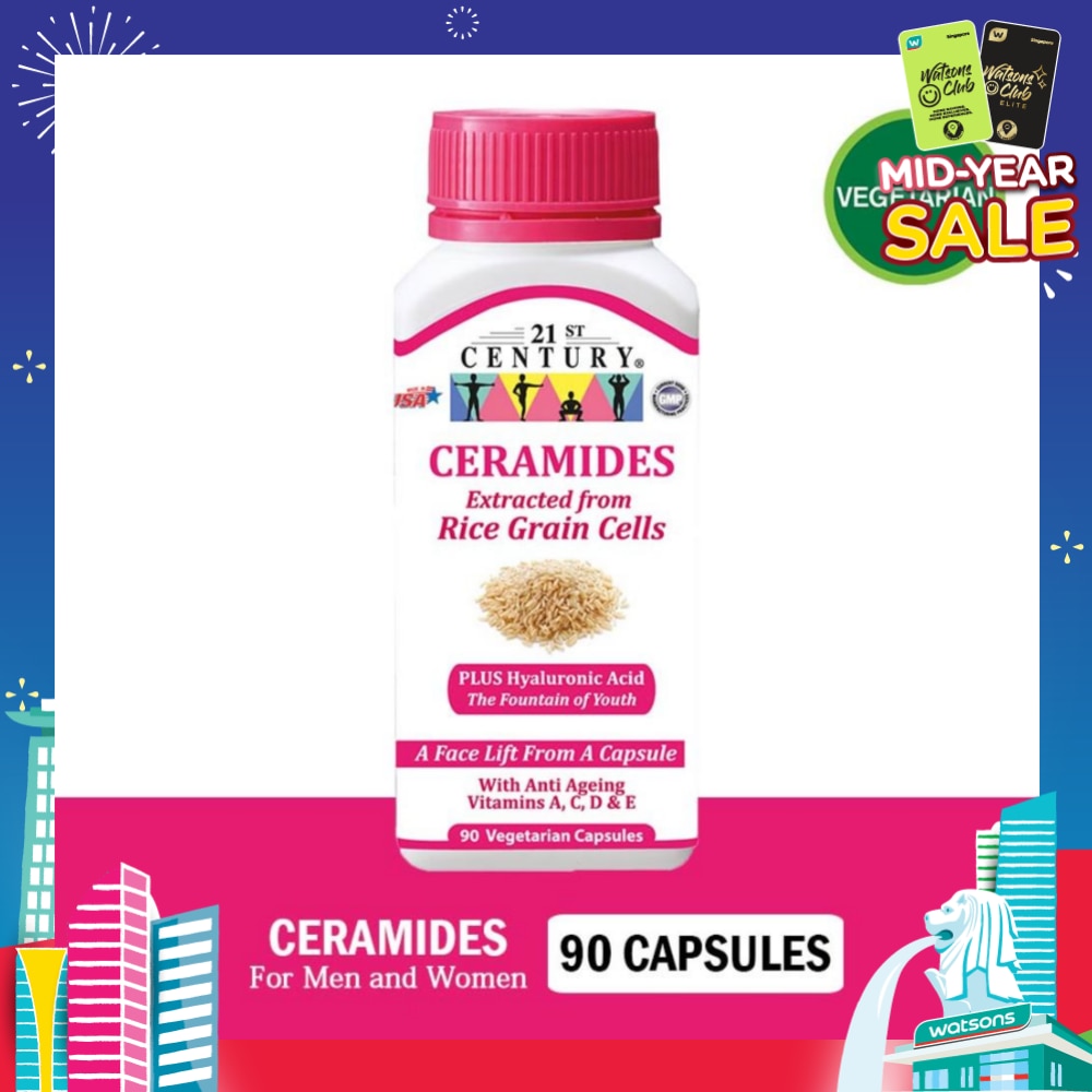 Ceramides Vegetarian For Men & Women Capsules (Extracted from Rice Grain Cells) 90s