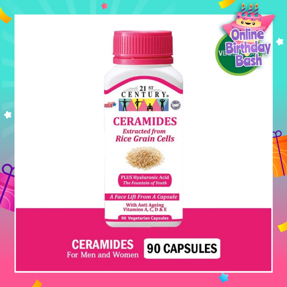 Ceramides Vegetarian For Men & Women Capsules (Extracted from Rice Grain Cells) 90s