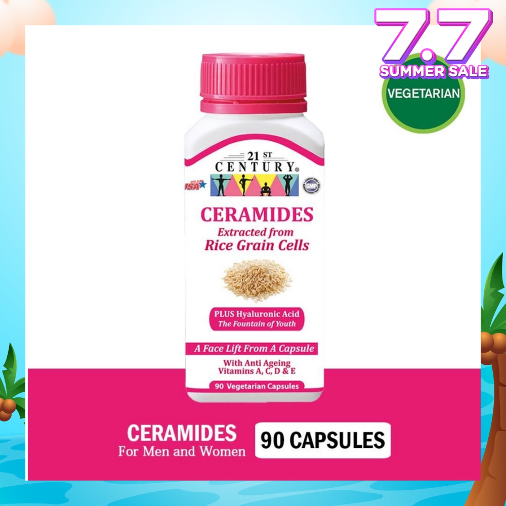 Ceramides Vegetarian For Men & Women Capsules (Extracted from Rice Grain Cells) 90s