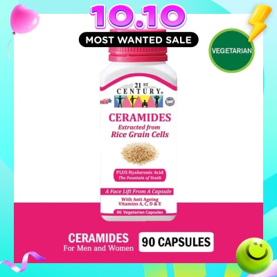21ST CENTURY Ceramides Vegetarian For Men & Women Capsules (Extracted from Rice Grain Cells) 90s image