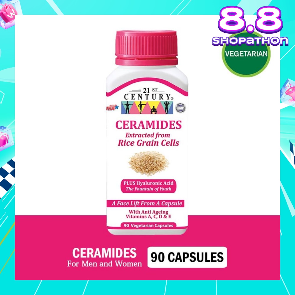 Ceramides Vegetarian For Men & Women Capsules (Extracted from Rice Grain Cells) 90s