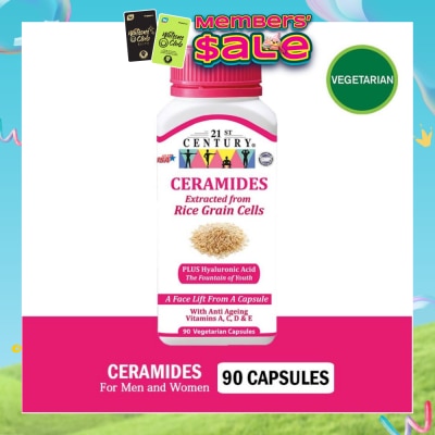 21ST CENTURY - Ceramides Vegetarian For Men & Women Capsules (Extracted from Rice Grain Cells) 90s