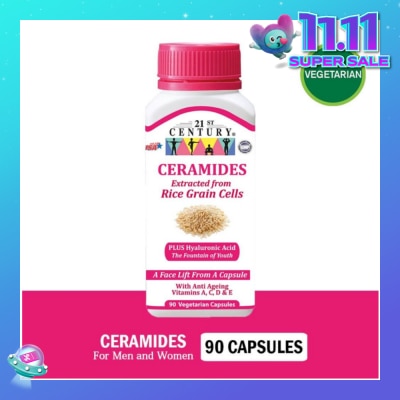21ST CENTURY Ceramides Vegetarian For Men & Women Capsules (Extracted from Rice Grain Cells) 90s