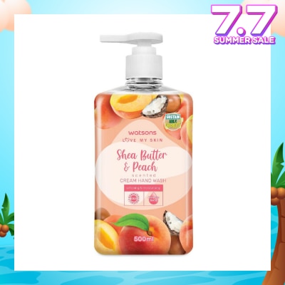 WATSONS Shea Butter & Peach Scented Cream Hand Wash (Softening & Moisturising, Dermatologically Tested) 500ml