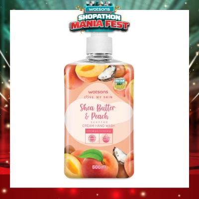 WATSONS - Shea Butter & Peach Scented Cream Hand Wash (Softening & Moisturising, Dermatologically Tested) 500ml