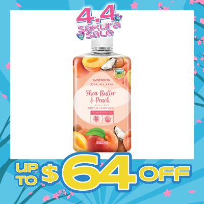 WATSONS - Shea Butter & Peach Scented Cream Hand Wash (Softening & Moisturising, Dermatologically Tested) 500ml
