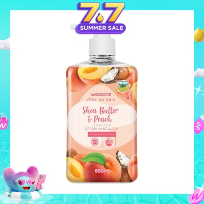 WATSONS - Shea Butter & Peach Scented Cream Hand Wash (Softening & Moisturising, Dermatologically Tested) 500ml