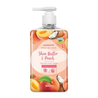 WATSONS Shea Butter & Peach Scented Cream Hand Wash (Softening & Moisturising, Dermatologically Tested) 500ml