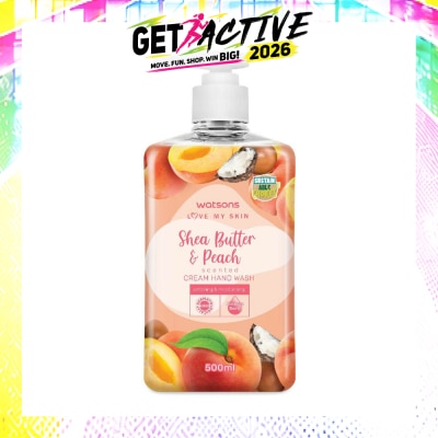 WATSONS - Shea Butter & Peach Scented Cream Hand Wash (Softening & Moisturising, Dermatologically Tested) 500ml image