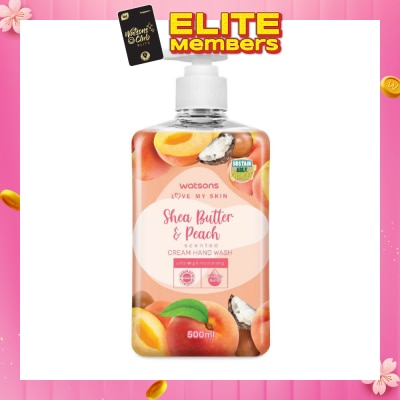 WATSONS Shea Butter & Peach Scented Cream Hand Wash (Softening & Moisturising, Dermatologically Tested) 500ml