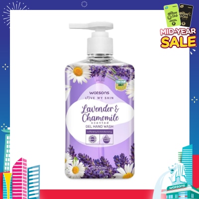 WATSONS Lavender & Chamomile Scented Gel Hand Wash (Softening & Moisturising, Dermatologically Tested) 500ml