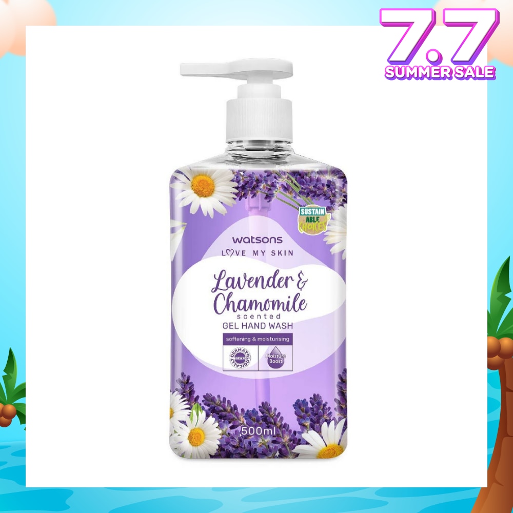 Lavender & Chamomile Scented Gel Hand Wash (Softening & Moisturising, Dermatologically Tested) 500ml