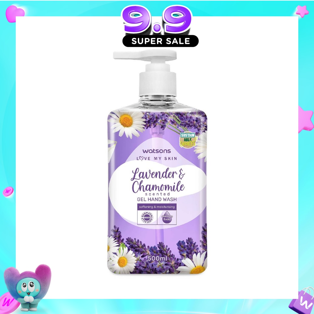 Lavender & Chamomile Scented Gel Hand Wash (Softening & Moisturising, Dermatologically Tested) 500ml image