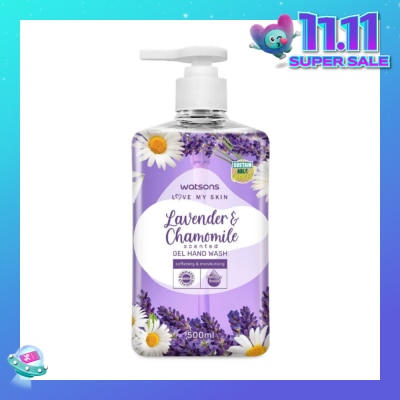 WATSONS Lavender & Chamomile Scented Gel Hand Wash (Softening & Moisturising, Dermatologically Tested) 500ml