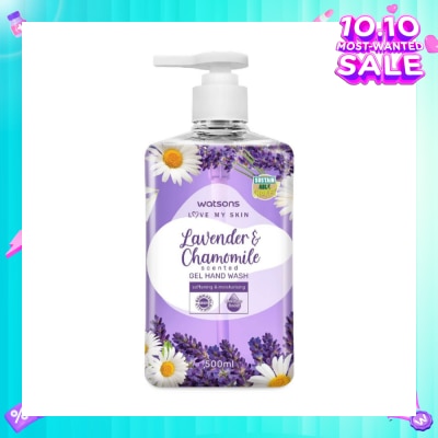 WATSONS Lavender & Chamomile Scented Gel Hand Wash (Softening & Moisturising, Dermatologically Tested) 500ml