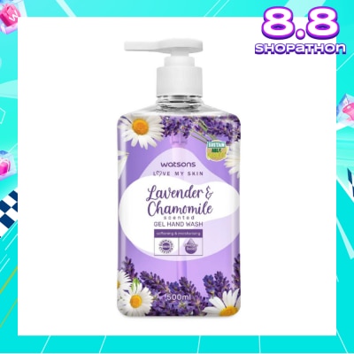 WATSONS Lavender & Chamomile Scented Gel Hand Wash (Softening & Moisturising, Dermatologically Tested) 500ml