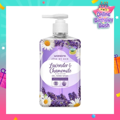 WATSONS Lavender & Chamomile Scented Gel Hand Wash (Softening & Moisturising, Dermatologically Tested) 500ml