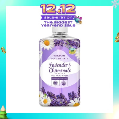 WATSONS Lavender & Chamomile Scented Gel Hand Wash (Softening & Moisturising, Dermatologically Tested) 500ml