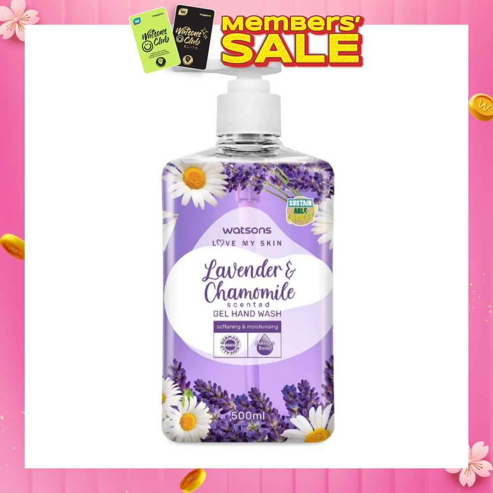Lavender & Chamomile Scented Gel Hand Wash (Softening & Moisturising, Dermatologically Tested) 500ml