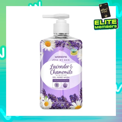 WATSONS Lavender & Chamomile Scented Gel Hand Wash (Softening & Moisturising, Dermatologically Tested) 500ml