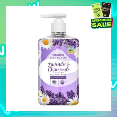 WATSONS Lavender & Chamomile Scented Gel Hand Wash (Softening & Moisturising, Dermatologically Tested) 500ml