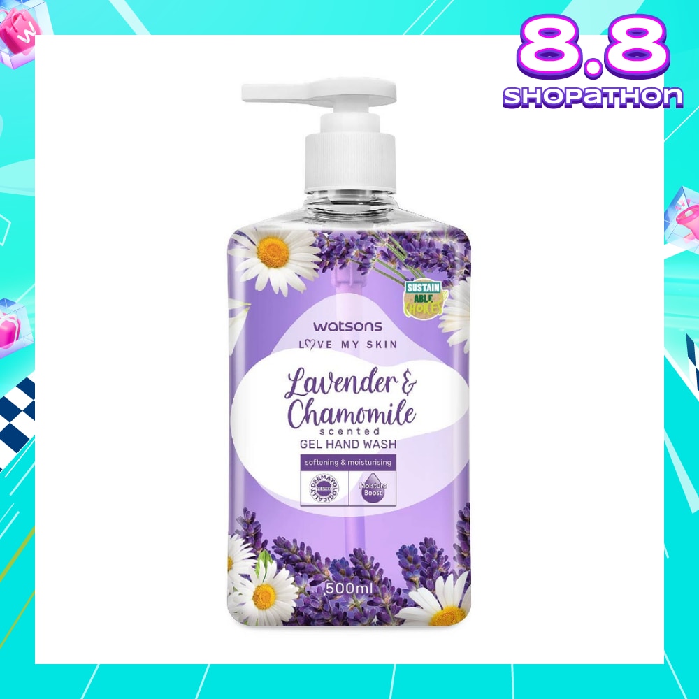 Lavender & Chamomile Scented Gel Hand Wash (Softening & Moisturising, Dermatologically Tested) 500ml