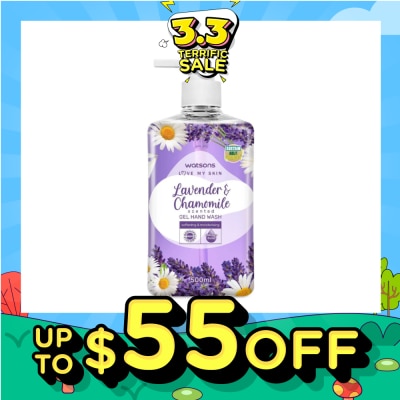 WATSONS Lavender & Chamomile Scented Gel Hand Wash (Softening & Moisturising, Dermatologically Tested) 500ml