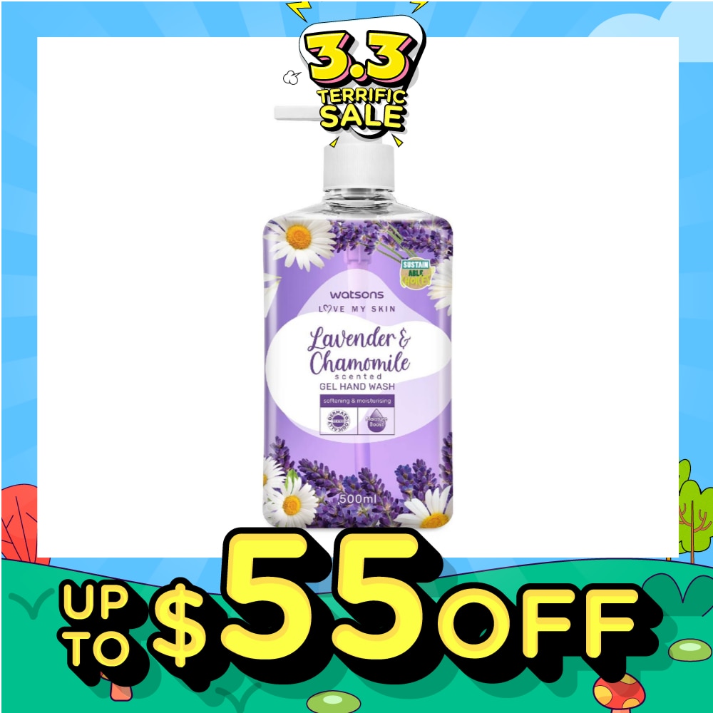 Lavender & Chamomile Scented Gel Hand Wash (Softening & Moisturising, Dermatologically Tested) 500ml