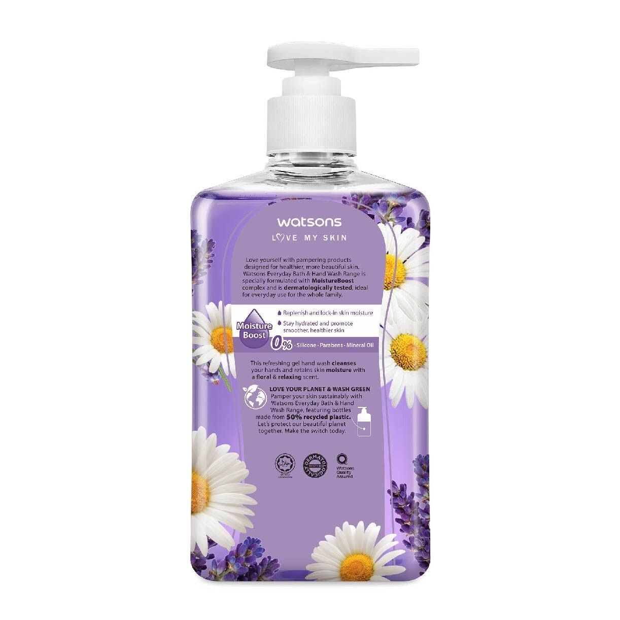 Lavender & Chamomile Scented Gel Hand Wash (Softening & Moisturising, Dermatologically Tested) 500ml