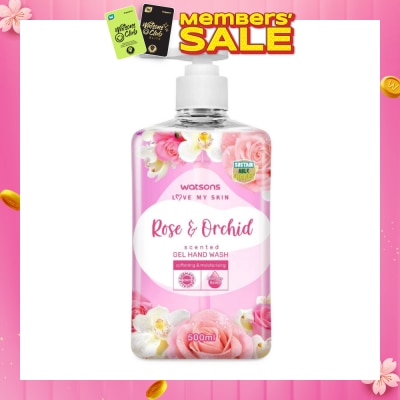 WATSONS Rose & Orchid Scented Gel Hand Wash (Softening & Moisturising, Dermatologically Tested) 500ml