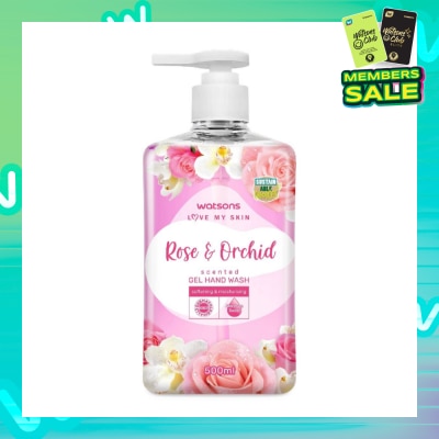 WATSONS Rose & Orchid Scented Gel Hand Wash (Softening & Moisturising, Dermatologically Tested) 500ml