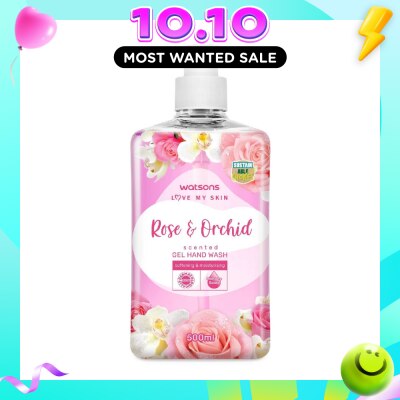 WATSONS Rose & Orchid Scented Gel Hand Wash (Softening & Moisturising, Dermatologically Tested) 500ml image