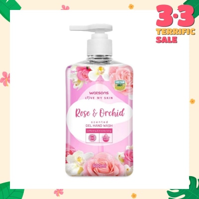 WATSONS Rose & Orchid Scented Gel Hand Wash (Softening & Moisturising, Dermatologically Tested) 500ml