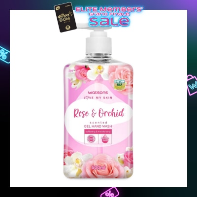 WATSONS Rose & Orchid Scented Gel Hand Wash (Softening & Moisturising, Dermatologically Tested) 500ml