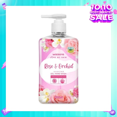 WATSONS Rose & Orchid Scented Gel Hand Wash (Softening & Moisturising, Dermatologically Tested) 500ml