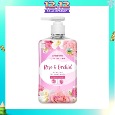 WATSONS Rose & Orchid Scented Gel Hand Wash (Softening & Moisturising, Dermatologically Tested) 500ml