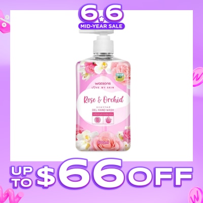 WATSONS - Rose & Orchid Scented Gel Hand Wash (Softening & Moisturising, Dermatologically Tested) 500ml