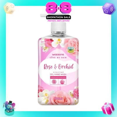 WATSONS - Rose & Orchid Scented Gel Hand Wash (Softening & Moisturising, Dermatologically Tested) 500ml