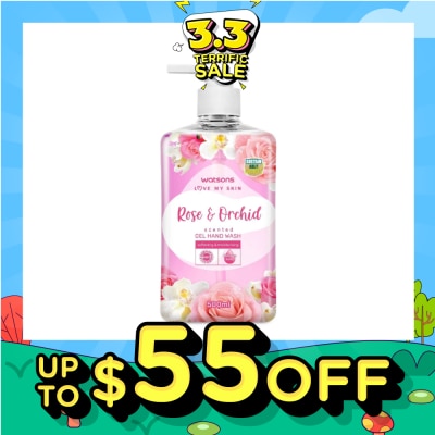 WATSONS Rose & Orchid Scented Gel Hand Wash (Softening & Moisturising, Dermatologically Tested) 500ml