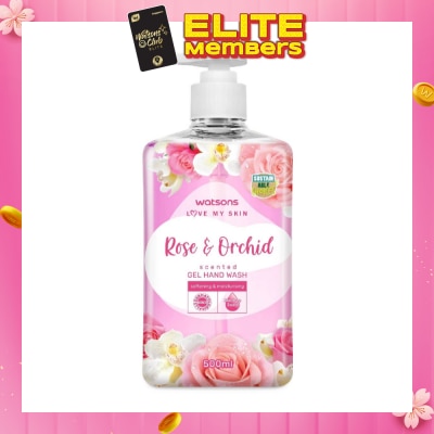 WATSONS Rose & Orchid Scented Gel Hand Wash (Softening & Moisturising, Dermatologically Tested) 500ml