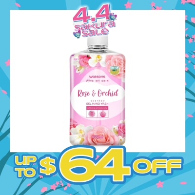 WATSONS - Rose & Orchid Scented Gel Hand Wash (Softening & Moisturising, Dermatologically Tested) 500ml