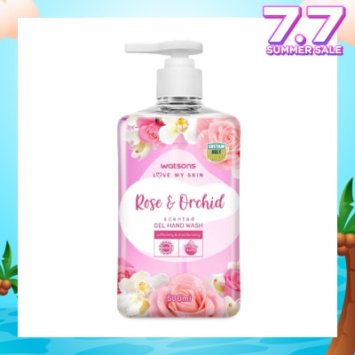 WATSONS Rose & Orchid Scented Gel Hand Wash (Softening & Moisturising, Dermatologically Tested) 500ml