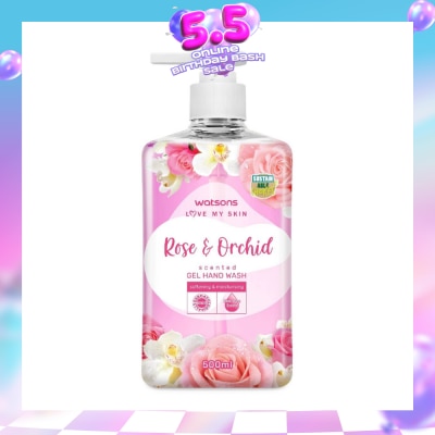 WATSONS - Rose & Orchid Scented Gel Hand Wash (Softening & Moisturising, Dermatologically Tested) 500ml