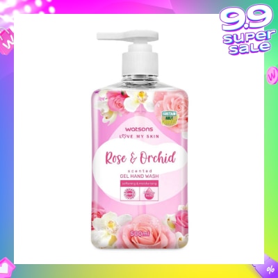 WATSONS Rose & Orchid Scented Gel Hand Wash (Softening & Moisturising, Dermatologically Tested) 500ml