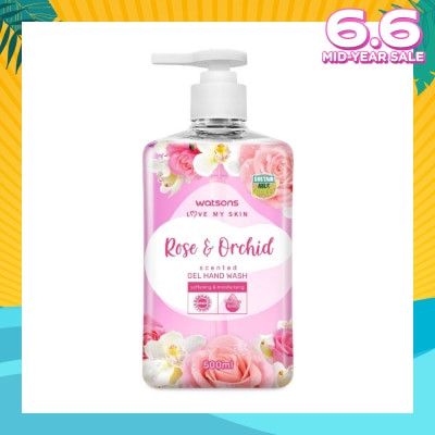WATSONS Rose & Orchid Scented Gel Hand Wash (Softening & Moisturising, Dermatologically Tested) 500ml